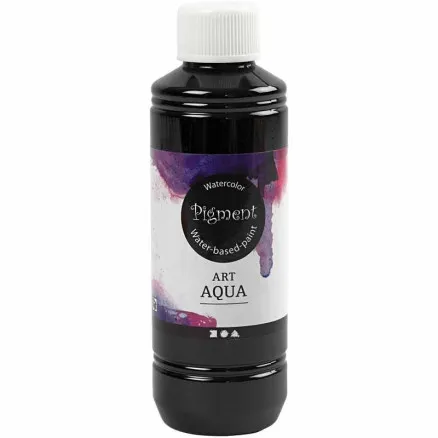 Liquid watercolour paint, black, 250 ml / 1 bottle.