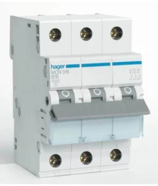 Hager Installatieautomaat 3P 16A C Type 6kA
