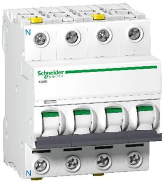 Schneider Electric Acti9 iC60N 3P-N 16A Dubbele klem C-karakteristiek 6/10kA 230V Breedte 72mm