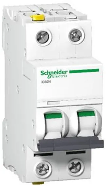 Schneider Electric Acti9 iC60N 2P 32A Dubbele klem C-karakteristiek 6/10kA 230V Breedte 36mm