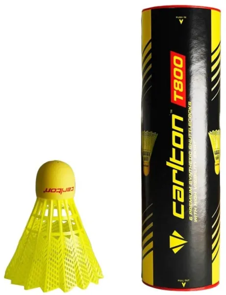 Carlton T800 Volants de badminton en nylon Jaune/Rouge