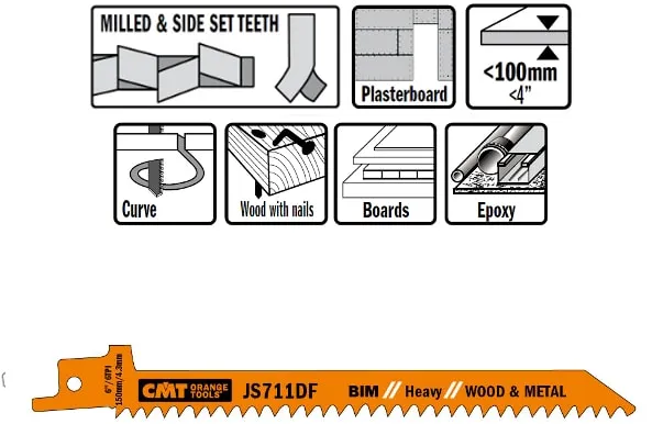 Lame de scie sabre 150mm BIM Heavy