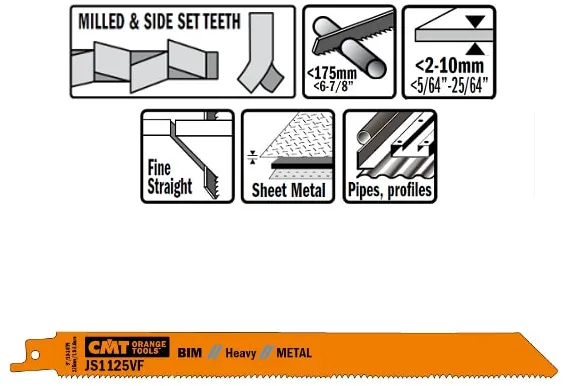 Lame de scie sabre 225mm BIM Heavy
