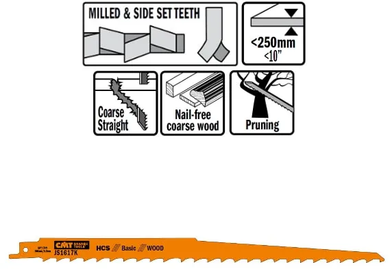 Lame de scie sabre 300mm HCS Basic