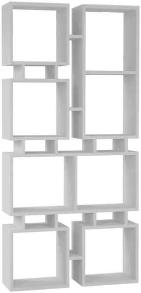 FUNZI LIVING Rail No.1 bokhylla, med 8 fack - vit melamin