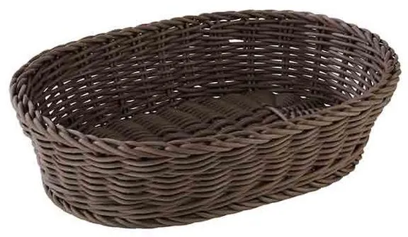 Discontinued item: Bread basket, oval, black plastic weave, 32x23xH7 cm