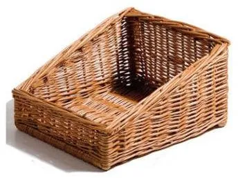 Bread basket, rectangular, handmade, brown weave, 30x35x19 cm, front 9 cm