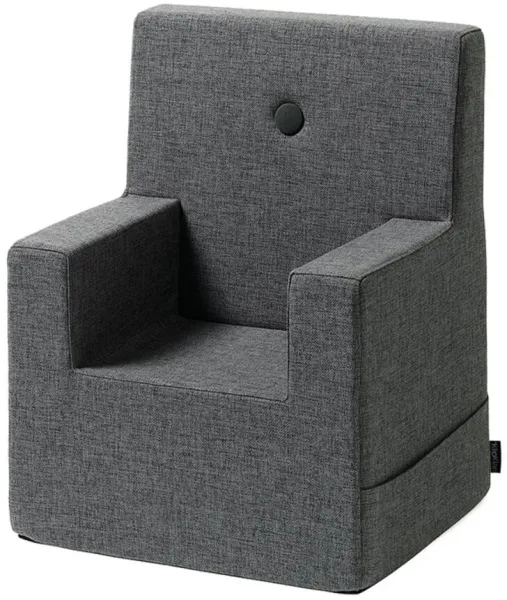Chaise pour enfant XL - gris foncé/gris noir bouton