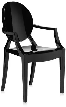 Chaise de salle à manger Kartell Lou Lou Ghost - Enfant - Noir