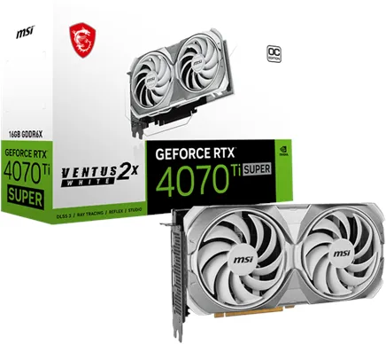 MSI GeForce RTX 4070 Ti SUPER VENTUS 2X OC WHITE - 16GB GDDR6X RAM - Carte graphique
