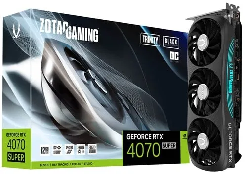 ZOTAC GeForce RTX 4070 SUPER Trinity OC Black - 12GB GDDR6X RAM - Carte graphique