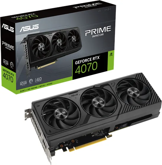 ASUS GeForce RTX 4070 Prime - 12GB GDDR6X RAM - Carte graphique