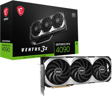 MSI GeForce RTX 4090 VENTUS 3X E OC - 24GB GDDR6X RAM - Carte graphique