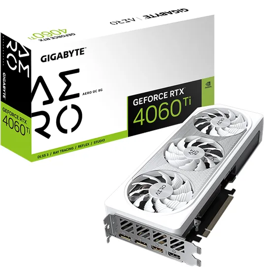 GIGABYTE GeForce RTX 4060 Ti AERO OC - 8GB GDDR6 RAM - Carte graphique