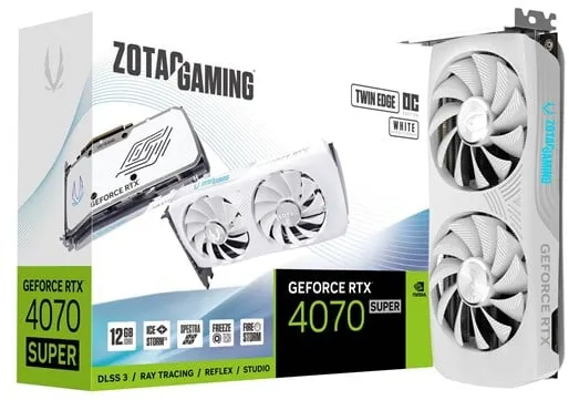 ZOTAC GeForce RTX 4070 SUPER Twin Edge OC White - 12GB GDDR6X RAM - Carte graphique