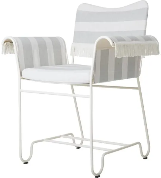 Gubi Tropique Dining Chair With Fringes White/Leslie Stripe 20