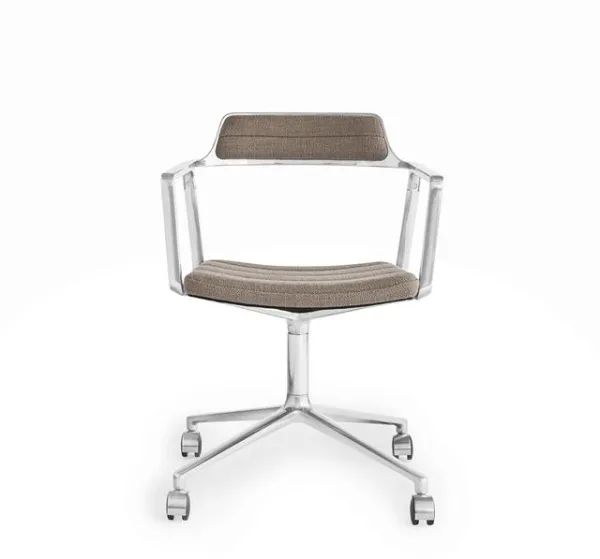 Vipp 452 Swivel Toimistotuoli Pyörillä Tumman Hiekanvärinen/Alumiini