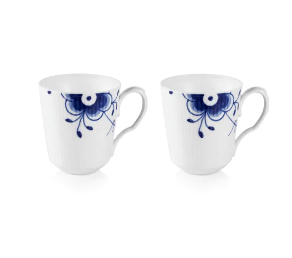 Royal Copenhagen Blue Mega Ribbed Mug 37 cl - 2 pcs.