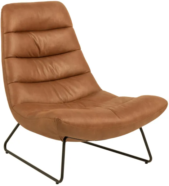 ACT NORDIC Milford loungestol - cognac stoff og svart metall