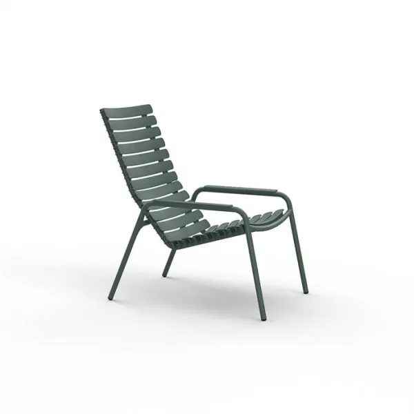 HOUE ReCLIPS loungestol i resirkulert plast - Olive Green