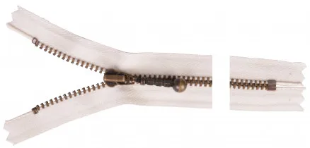 YKK Rits Antiek Messing 12cm 4mm Natuurlijk