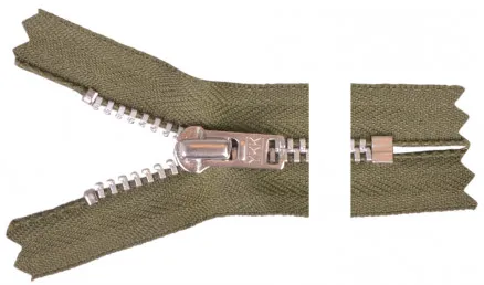 YKK Rits Aluminium 12cm 4mm Army