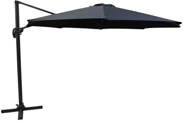 VENTURE DESIGN Leeds parasol with tilt, 3.5m - black fabric and aluminium