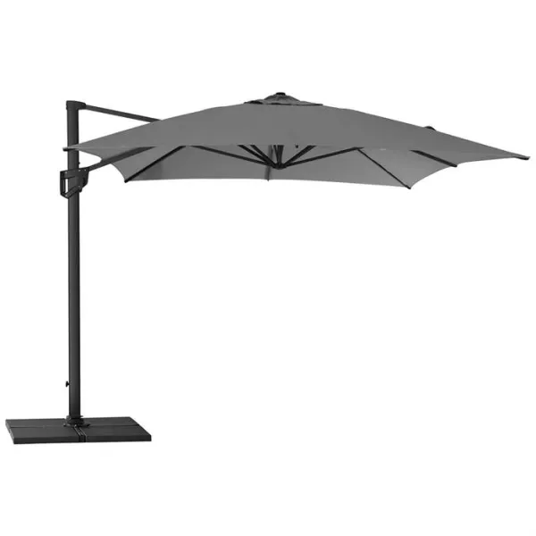 Cane-Line Hyde Luxe parasol incl. base - 3x4 m - Aluminium with Anthracite canopy