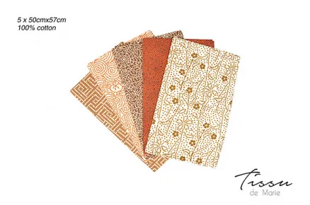 Tissu de Marie Fat Quarter Desert 50x57cm - 5 pcs.