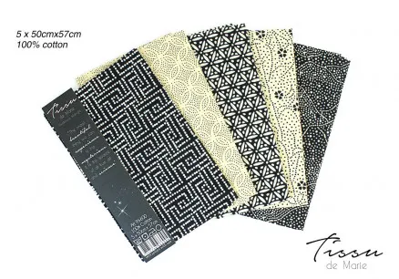 Tissu de Marie Fat Quarter Midnight 50x57cm - 5 pcs.