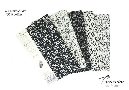 Tissu de Marie Fat Quarter Natural 50x57cm - 5 pcs.