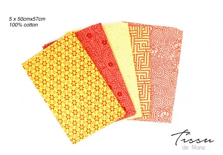 Tissu de Marie Fat Quarter Amber 50x57cm - 5 pcs.