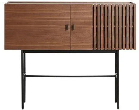 Woud Array Skænk Valnødfiner/Sort 120 cm