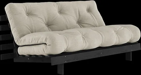 Karup Design Roots Canapé-lit avec matelas Roots 160x200 Lin/Laqué noir