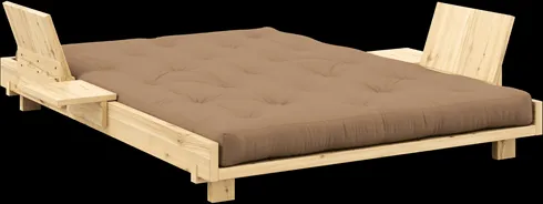 Karup Design Social Canapé-lit avec 2 dossiers, tables d'appoint et matelas 140x200 Mocca/Laqué clair