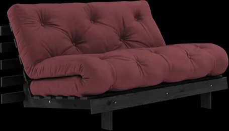 Karup Design Roots Canapé-lit avec matelas Roots 140x200 Bordeaux/Laqué noir