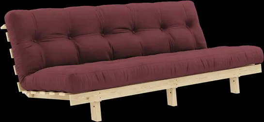Canapé-lit Karup Design Lean avec matelas Alpha 130x200 Bordeaux/Brut