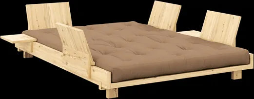 Karup Design Social Canapé-lit avec 4 dossiers, tables d'appoint et matelas 140x200 Mocca/Laqué clair