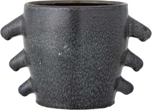 Khan, Flowerpot, grey, stoneware
