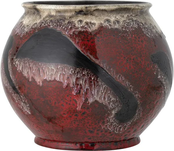Souha, Flowerpot, red, H29x24 cm, stoneware