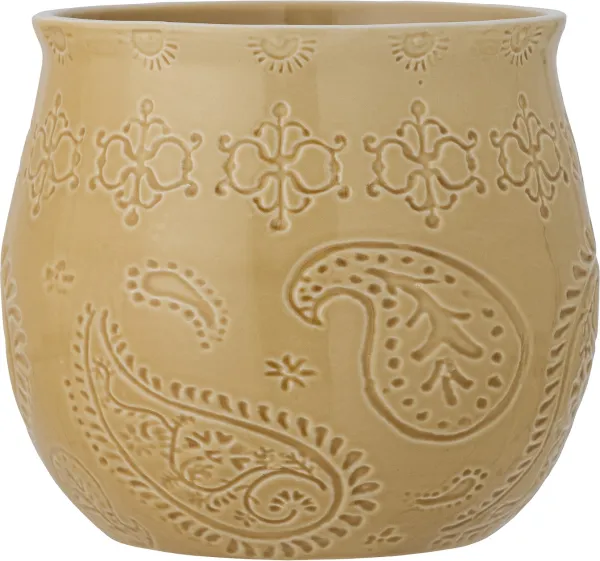 Rani, Flowerpot, yellow, stoneware