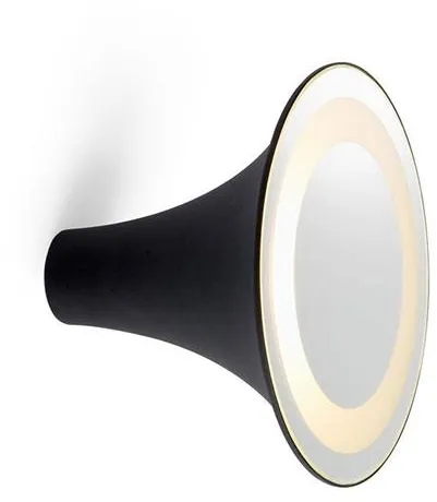 Trizo 21 Sirens Applique Murale Noire + Verre Dépoli Blanc + Petit Miroir