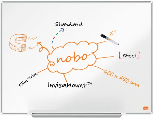 Nobo Impression Pro Steel Whiteboard 60x45cm White