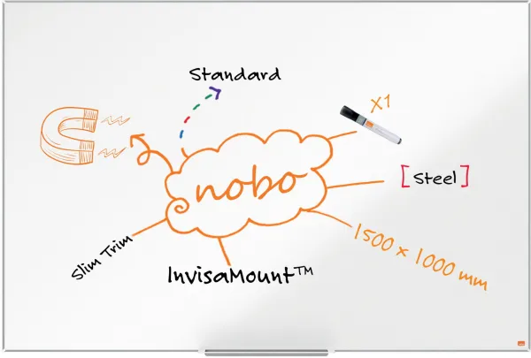 Nobo Impression Pro Steel Whiteboard 150x100cm White
