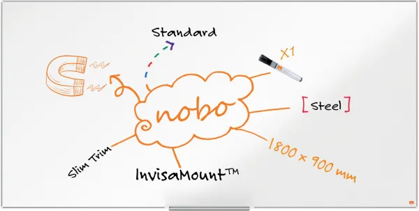 Nobo Impression Pro Steel Whiteboard 180x90cm White